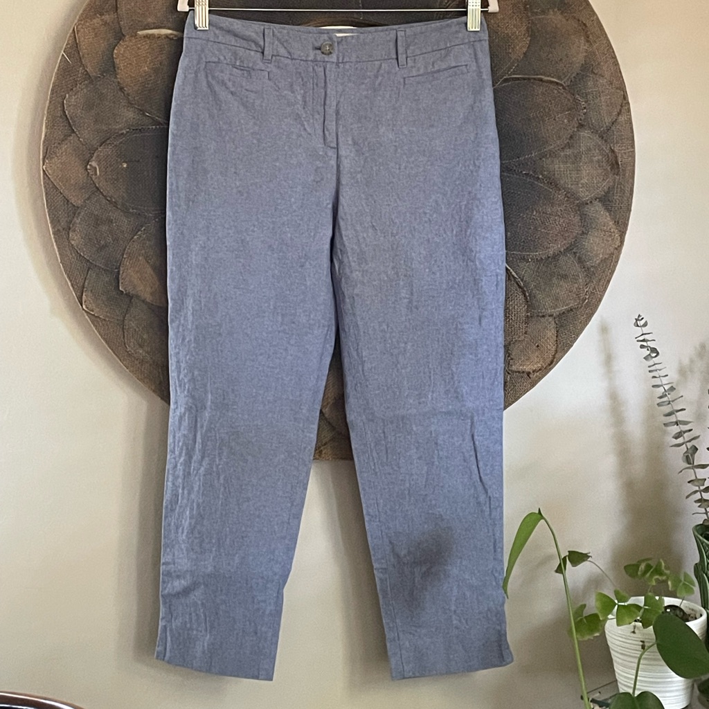 Talbots Women’s Perfect Crop Newport Chambray Pants